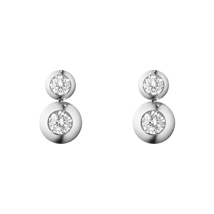 Georg Jensen - Aurora Øreringe - 18 karat hvidguld m/diamanter 3518432